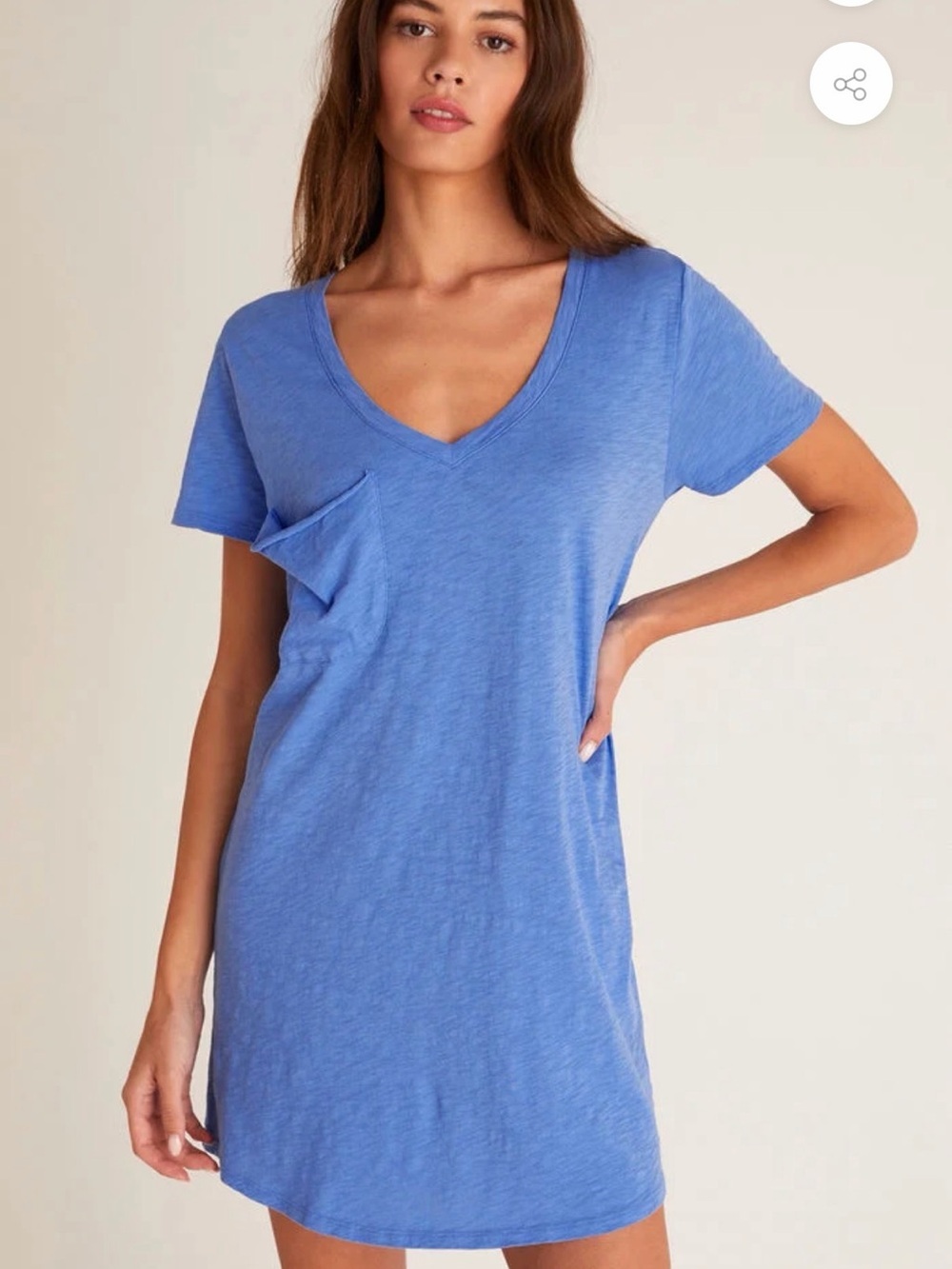 Z Supply Pocket Tee Women's Blue Mini Dress NWT - Pacific Blue